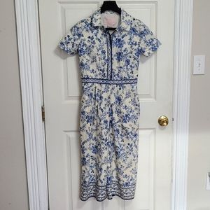 Blue and white flower Gal Meets Glam size 4P romper